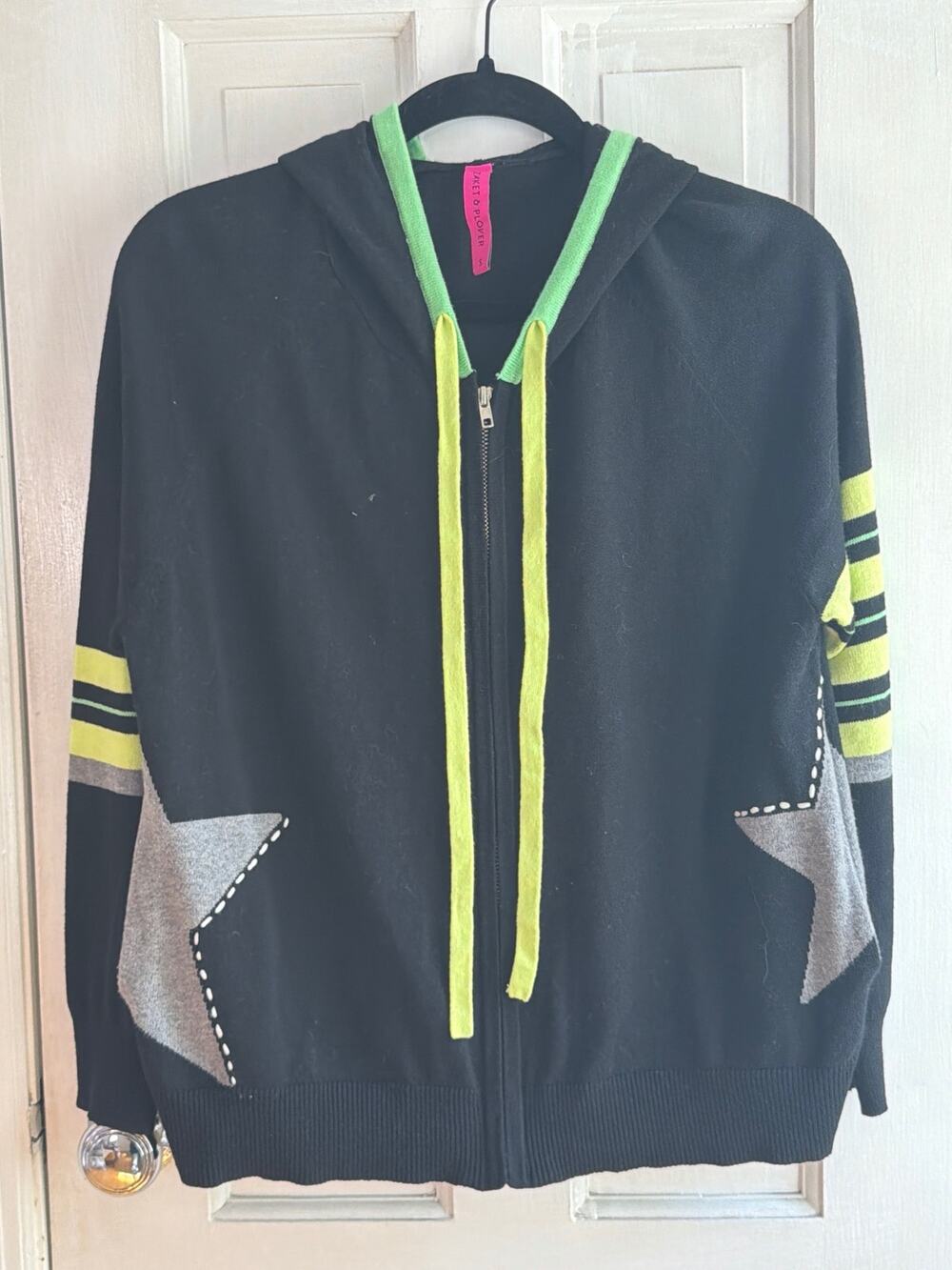 Zaket & Plover Cashmere-Blend Star Zip Knit Hoodie Size Small